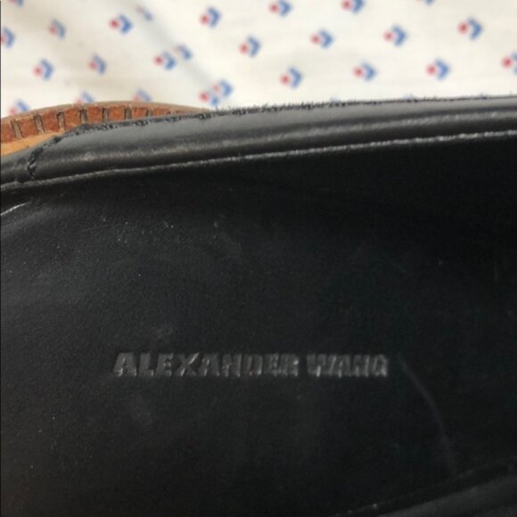 Alexander Wang Trish Loafer Wedge Mule High Heels Slide Penny Tassel Slip On - Picture 5 of 8